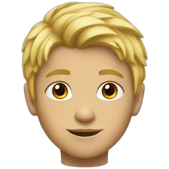 13y old blond boy with hair flat forward  emoji