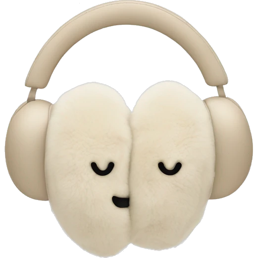Chanel logo earmuffs white and beige emoji