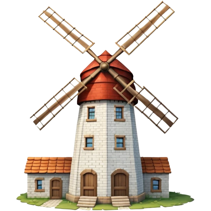 A big vintage Windmill with white bricks  emoji