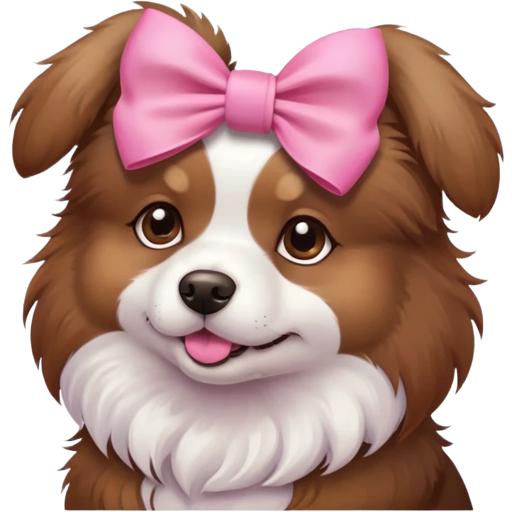 Dog with a pink bow emoji