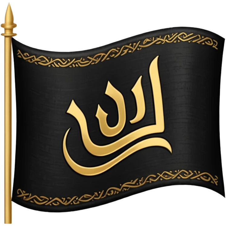 Black flag Arabic sahada in middle emoji emoji