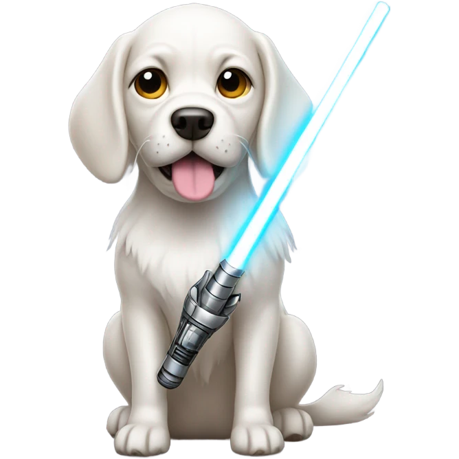 Dog with light saber emoji