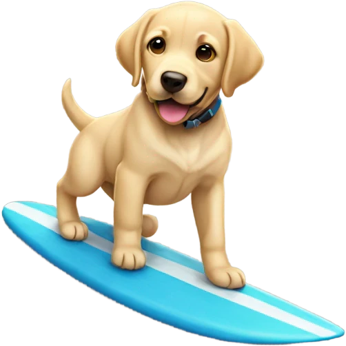 Surfing Labrador puppy emoji