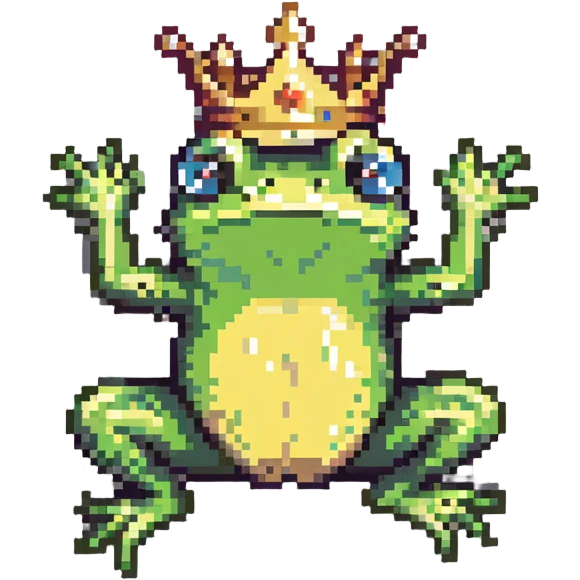crowned frog jumping emoji
