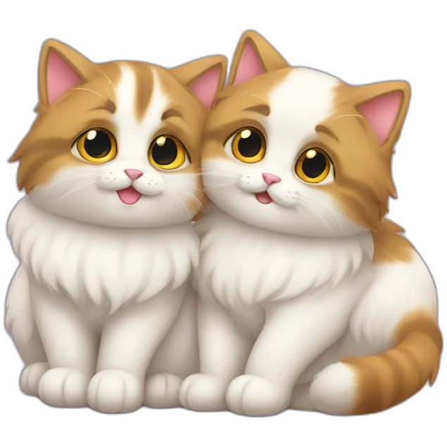 fluffy-cats-cuddling emoji