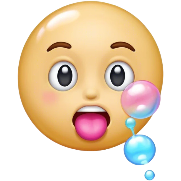 Emoji blowing bubble gum emoji