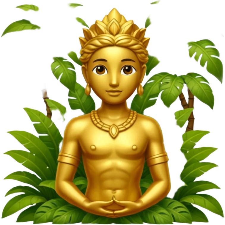 Golden Statue in Jungle emoji