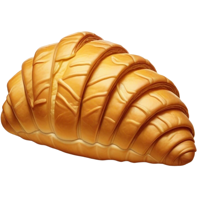 Cinematic golden croissant, perfectly flaky with crisp layers, slightly cracked to reveal buttery soft interior, warm golden glow, highly detailed and inviting. emoji