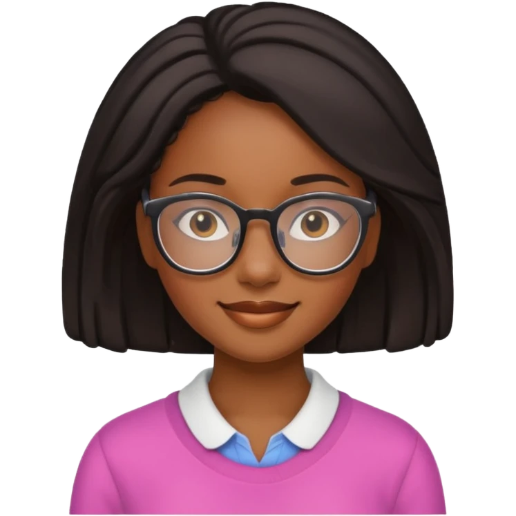 charming black girl with glasses emoji