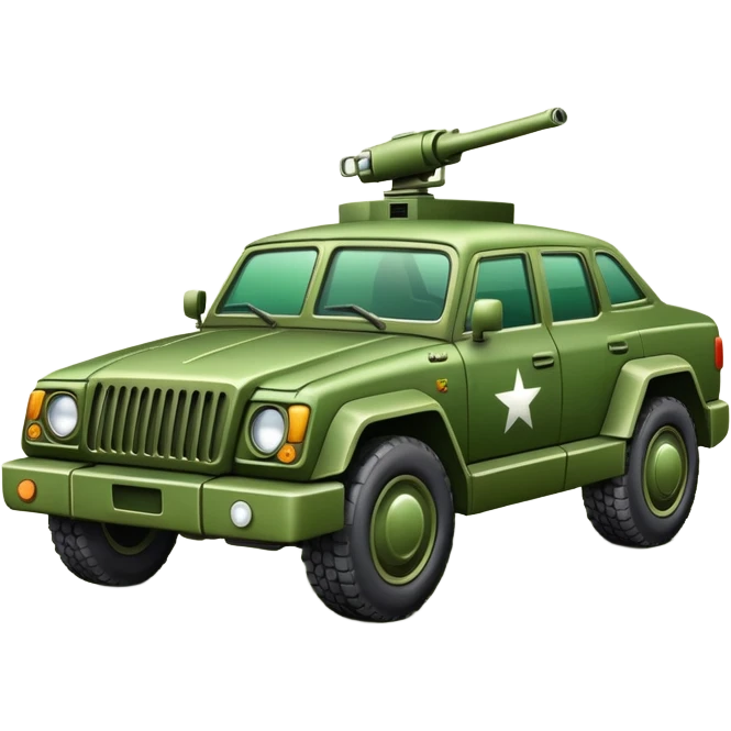 Hard car in style millitary  emoji
