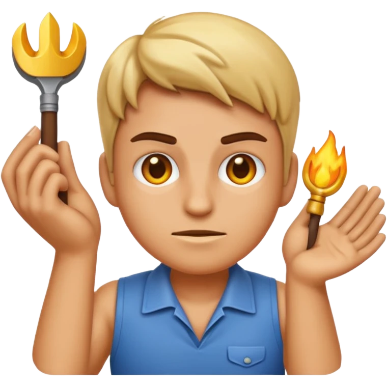 An emoji representing the ironman challenge for an mmorpg player who crafts everything themselves the hard way, and does not buy or sell items in-game. emoji