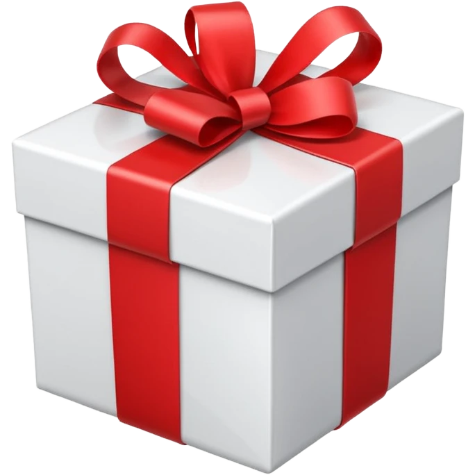 white gift box with ribbon emoji