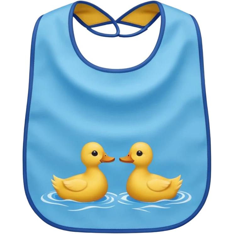 Blue bib with duck print emoji