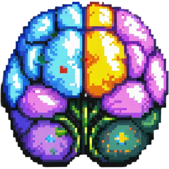 brain in pixel art style emoji