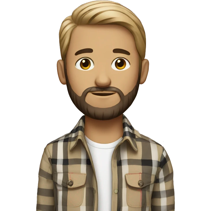 guy with beard and Burberry shirt  emoji