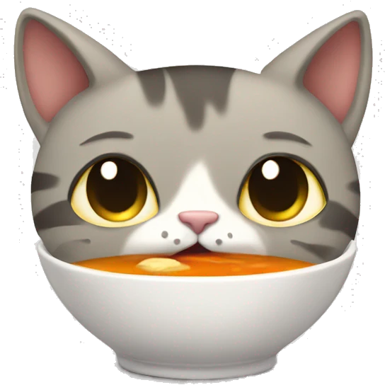 Cat eating soup emoji