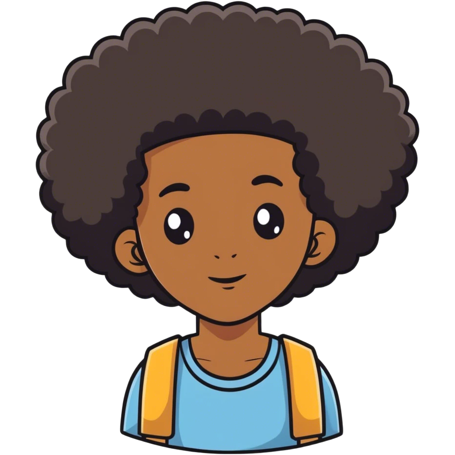 Black Somali man with an afro emoji