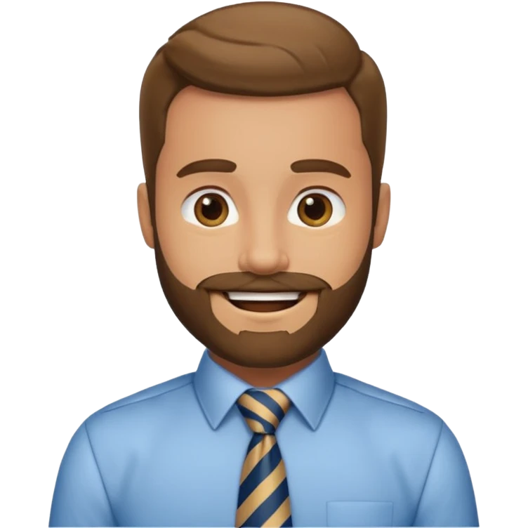 man wearing a tie with a beard emoji