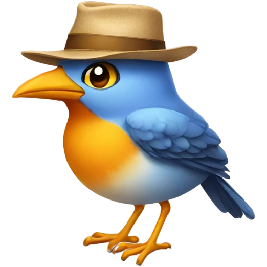 Bird wearing a hat emoji