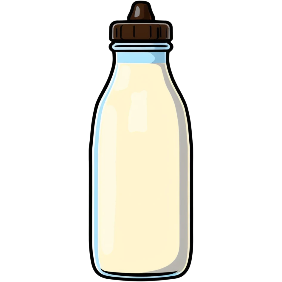 heavenly bottle of pure milk with angelic glow, spiritual nourishment emoji