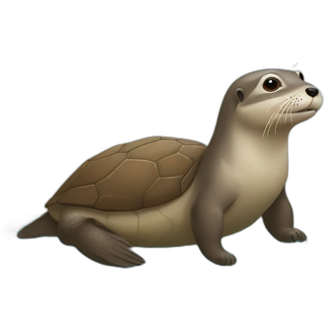 loutre sur une tortue emoji
