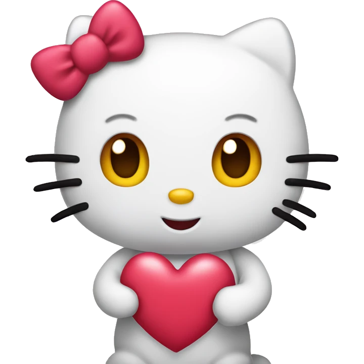 hello kitty with heart emoji