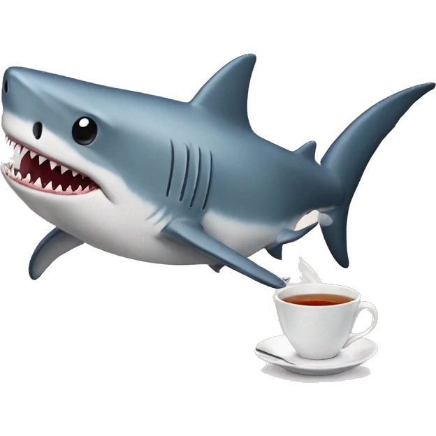 Shark with tea emoji