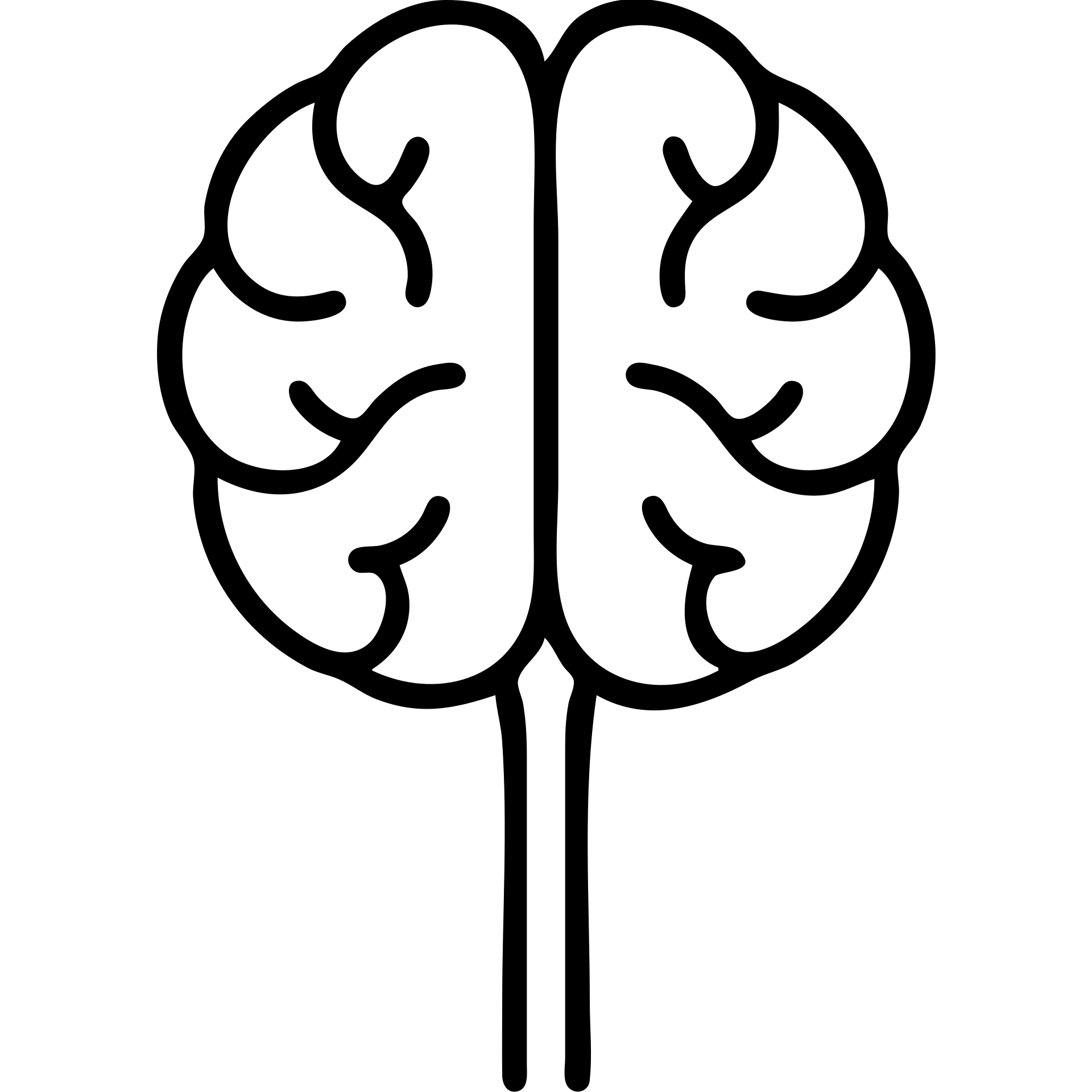 brain and spinal cord, line art, simple and elegant emoji