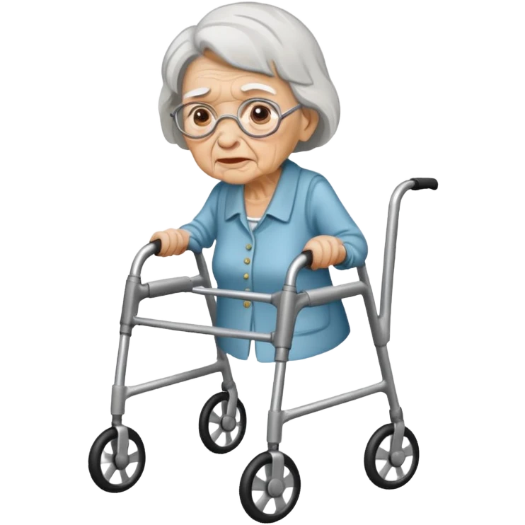 Old woman with walker  emoji