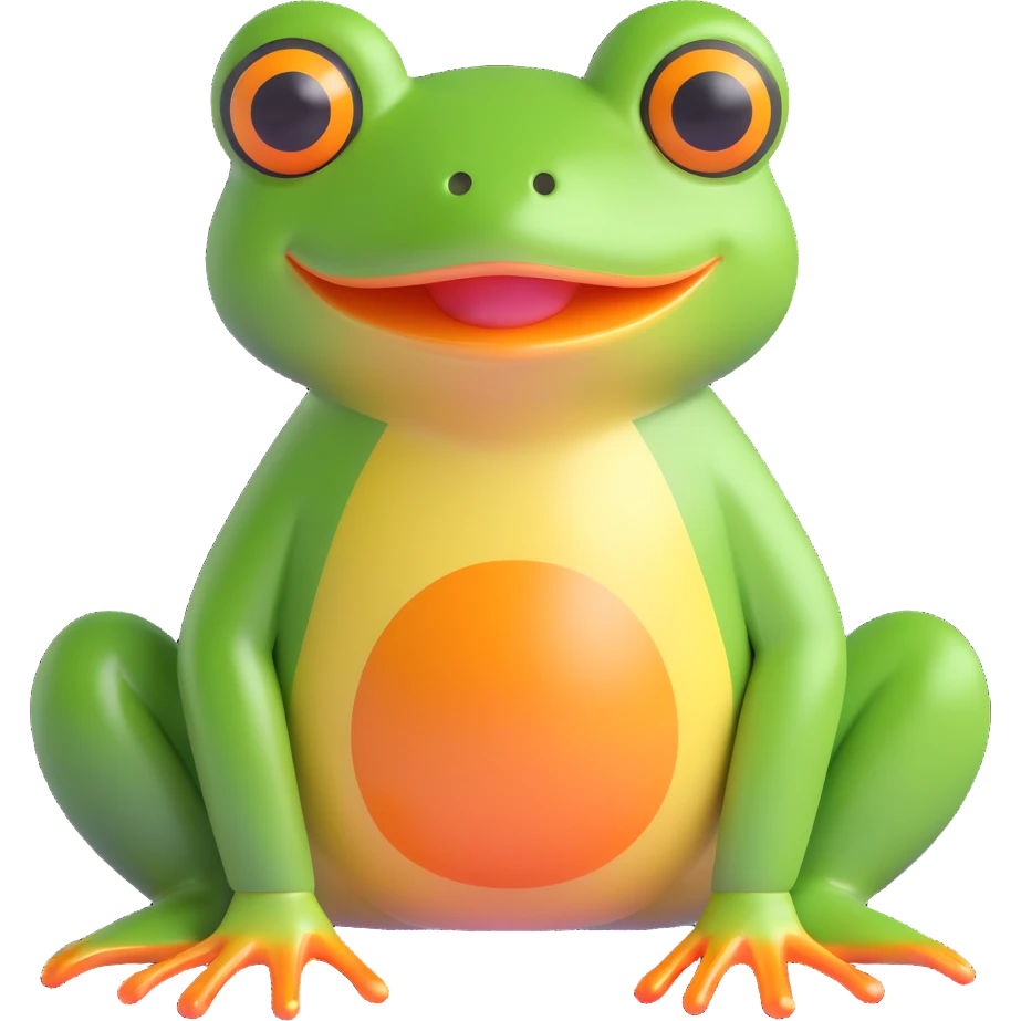 3D frog with shiny finish emoji