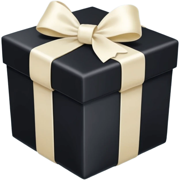 square black gift box present with an ivory bow emoji