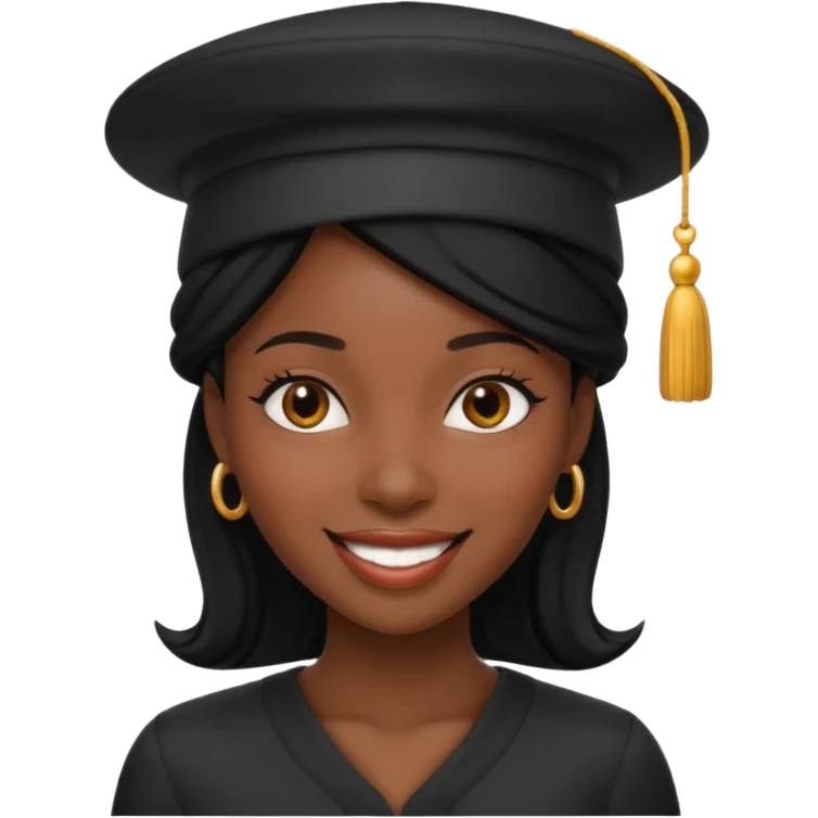 black woman in black hat emoji