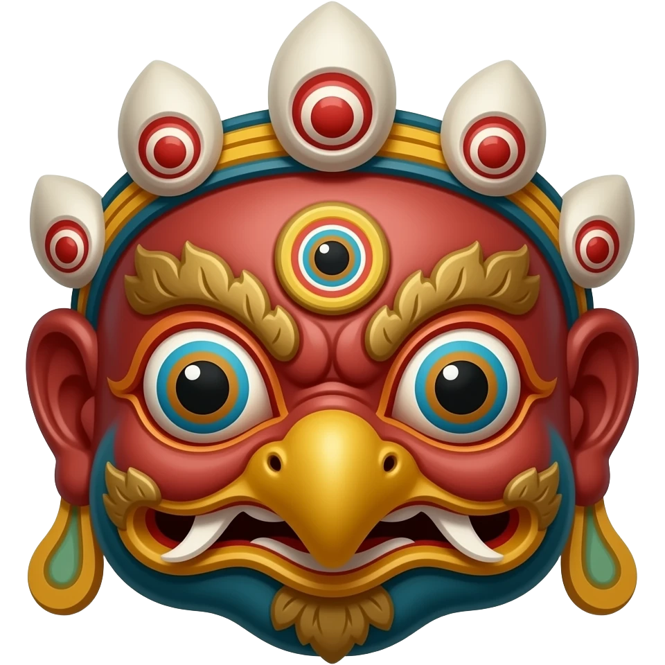 Máscara do pássaro mítico tibetano garuda emoji