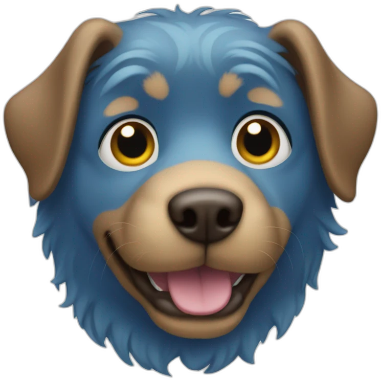 Blue dog emoji