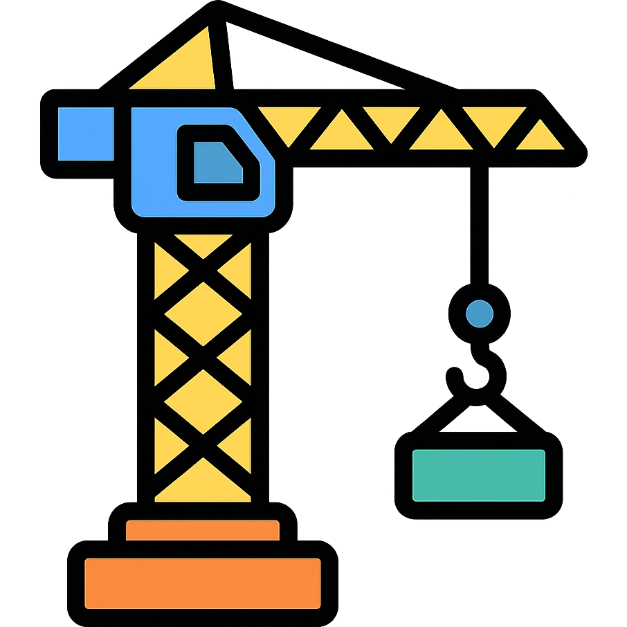 grue de construction icon with color and black outlines emoji