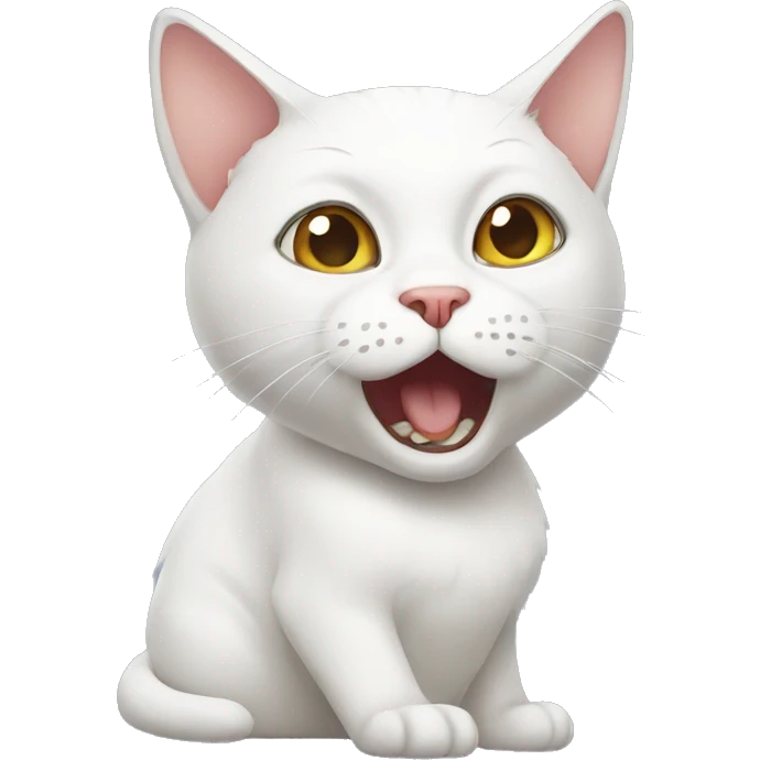 white cat shocked emoji