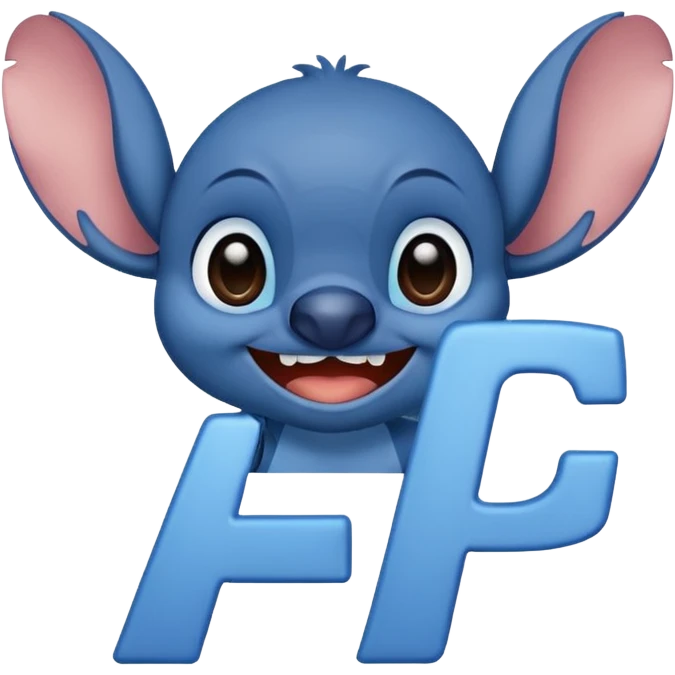 Stitch with the alphabet f emoji