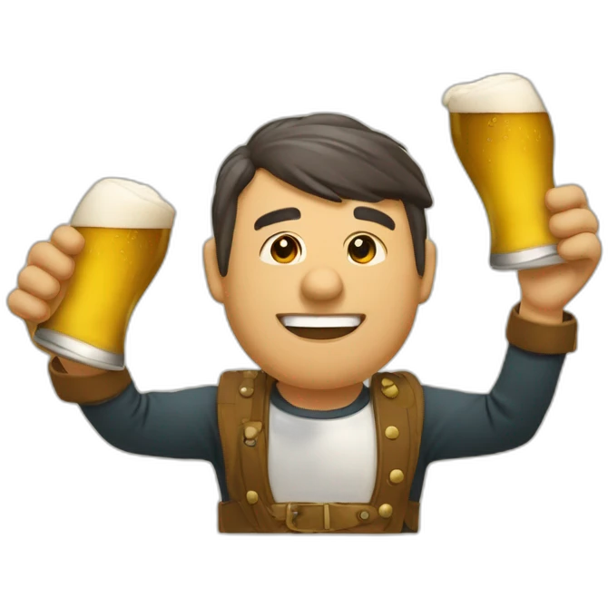 Amis qui boivent de la bière emoji