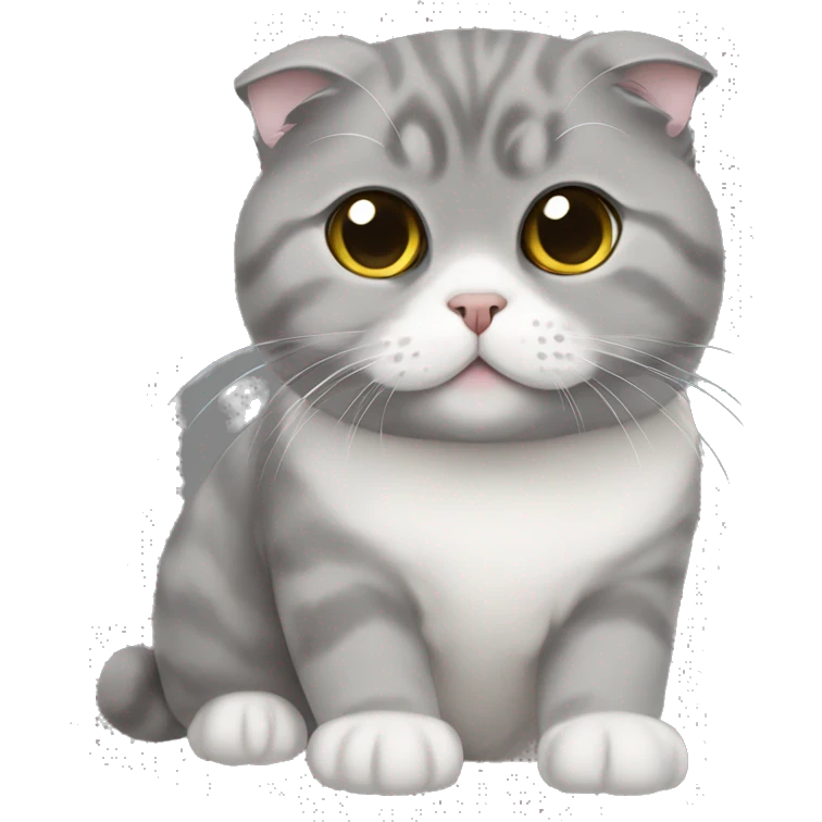 Gray Scottish fold heart emoji