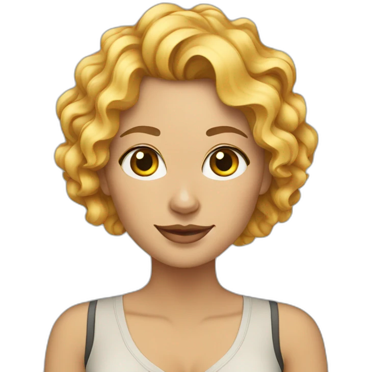 curly-blonde-woman-with-cat-bengal emoji