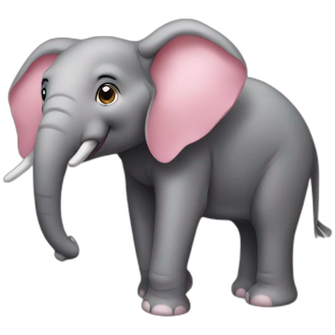 Éléphant-rose emoji