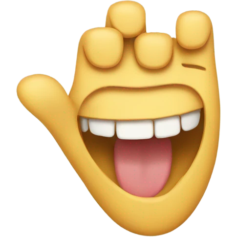 smile and closing  mouth by hand emoji emoji