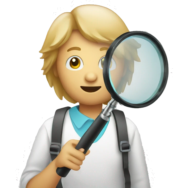 person using a magnifying glass emoji