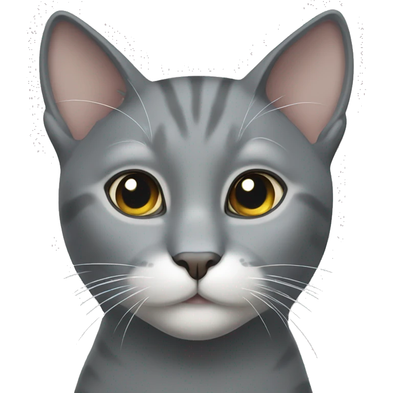gray cat with white diamond on nose emoji