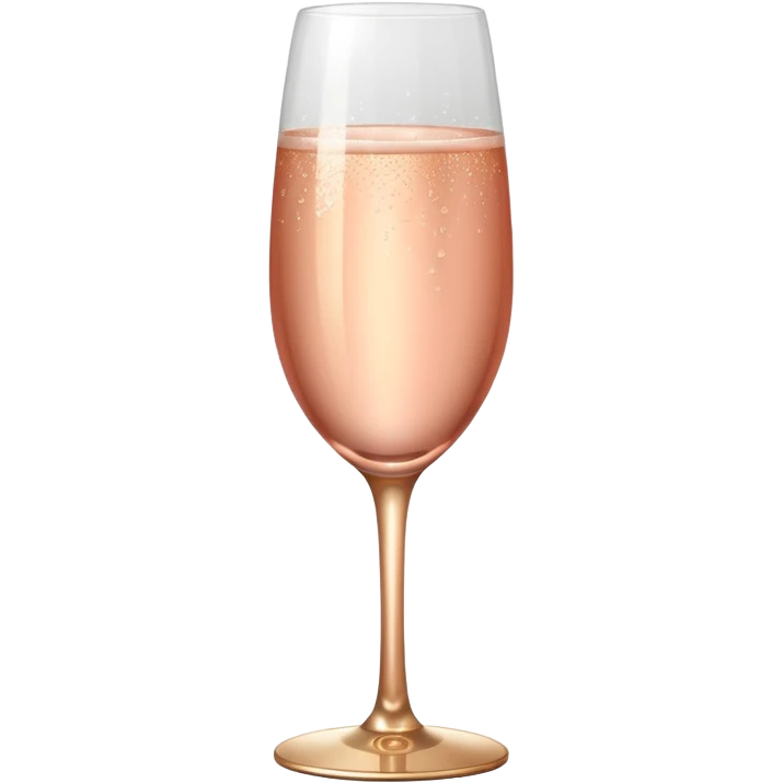 Glass of champagne in rose gold  emoji
