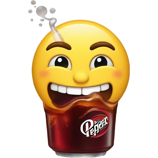 Smiley drinking Dr Pepper emoji