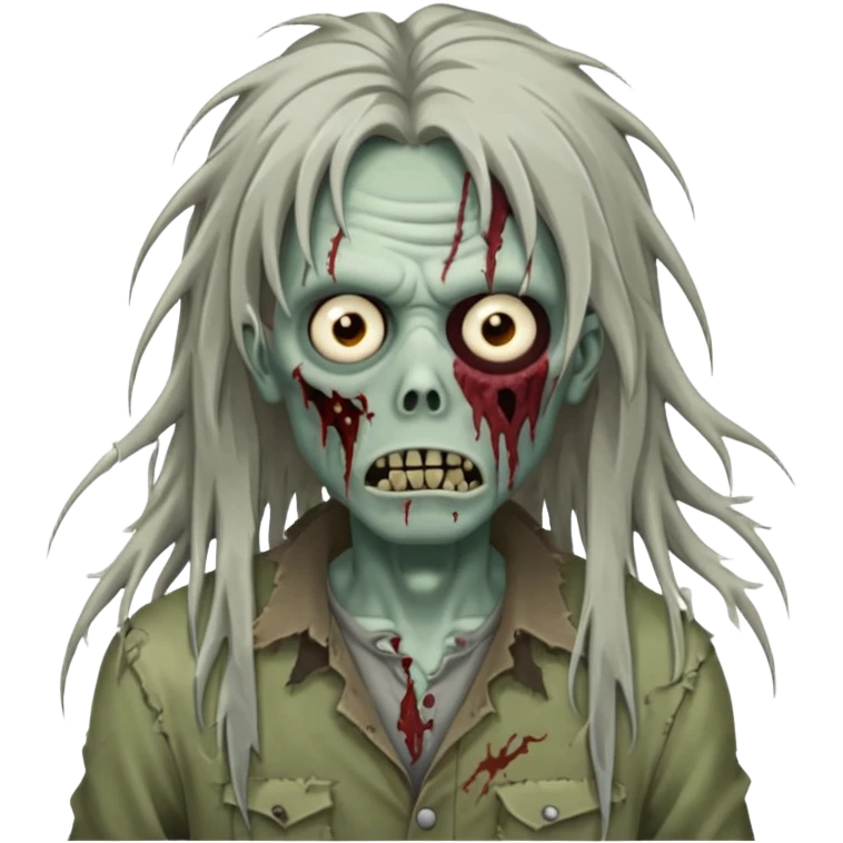 Zombie with long hair Infront of his face emoji