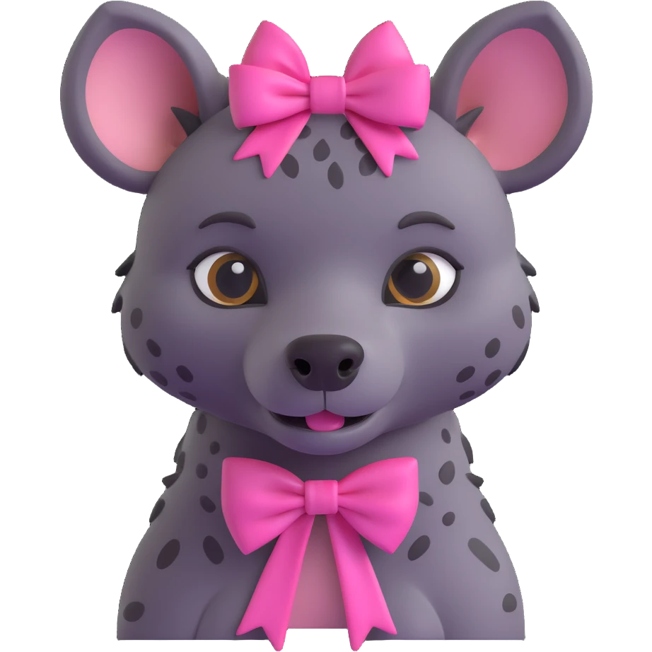 hyena with a pink bow emoji