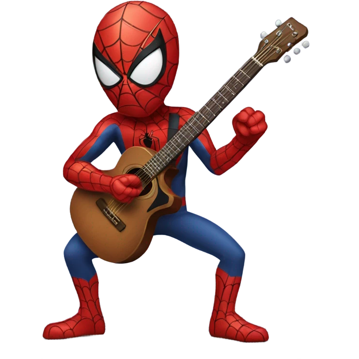 Spiderman playing guitar emoji