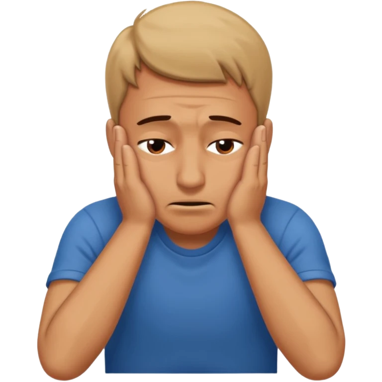 Guy pulling his face down with hands in stress emoji